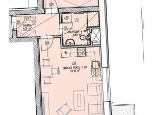 Prodej bytu 2+kk, Brno, Chvalovka, 46 m2