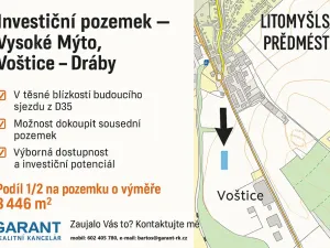 Prodej komerčního pozemku, Vysoké Mýto, Voštice, 3446 m2