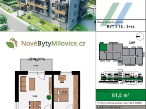 Prodej bytu 2+kk, Milovice, 57 m2