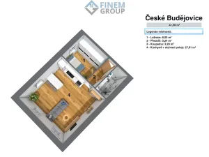 Prodej bytu 2+kk, České Budějovice, 41 m2
