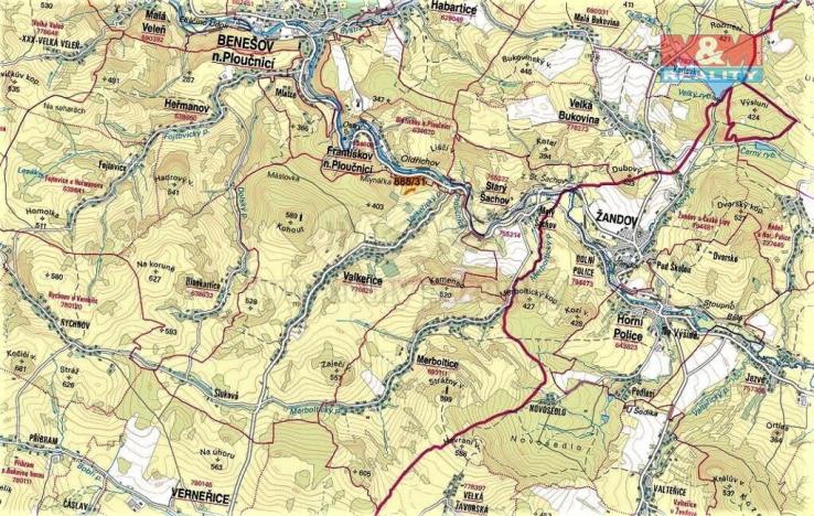 Prodej trvalého travního porostu, Valkeřice, 1493 m2