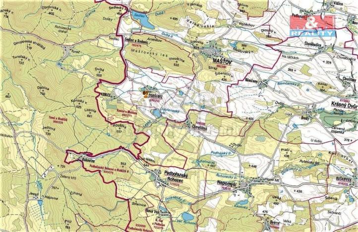 Prodej lesa, Mašťov, 4840 m2