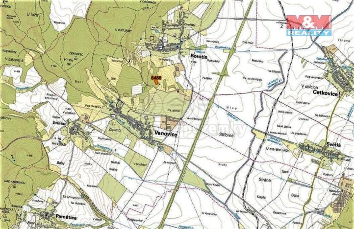 Prodej trvalého travního porostu, Borotín, 4646 m2