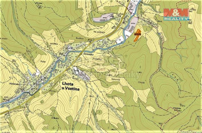 Prodej trvalého travního porostu, Lhota u Vsetína, 5327 m2