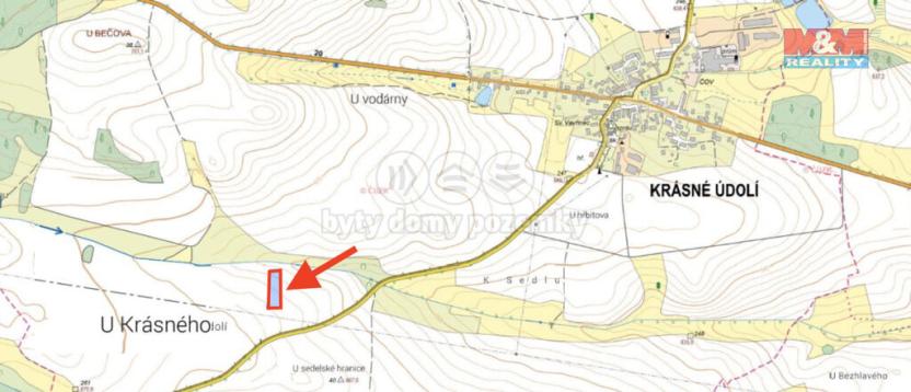 Prodej pole, Krásné Údolí, 4533 m2