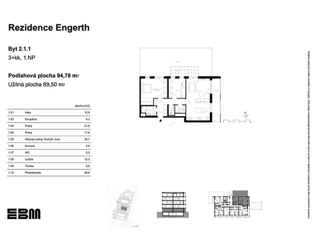Prodej bytu 3+kk, Kladno, U Engerthu, 72 m2