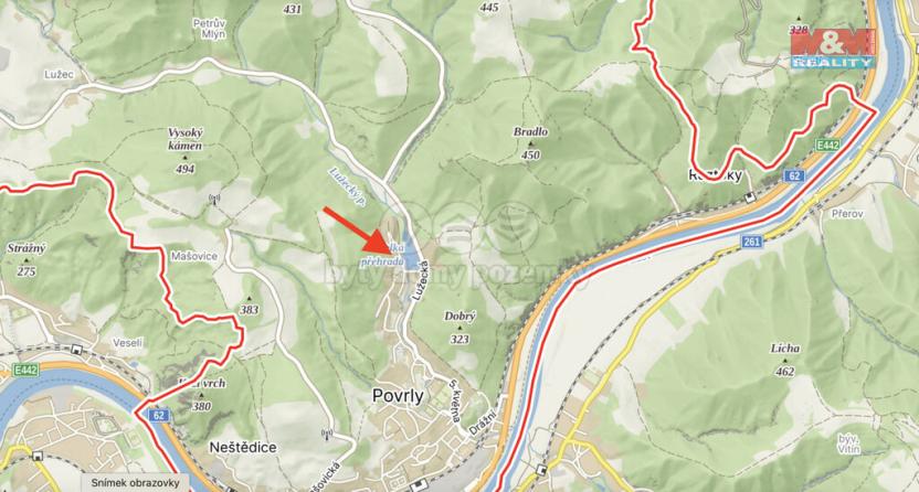 Prodej zahrady, Povrly, 405 m2