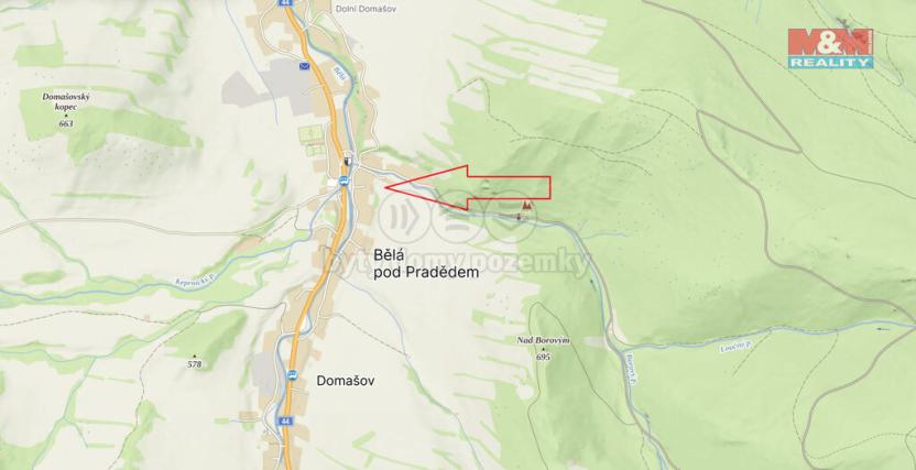 Prodej pozemku pro bydlení, Bělá pod Pradědem - Bělá, 509 m2