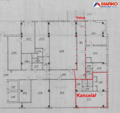 Pronájem kanceláře, Chomutov, Školní pěšina, 100 m2