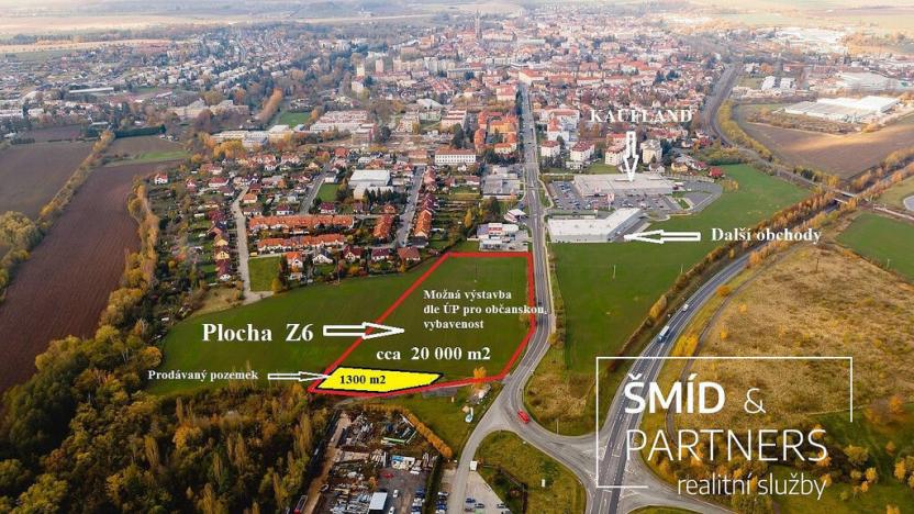 Prodej pozemku pro komerční výstavbu, Čáslav - Čáslav-Nové Město, Jeníkovská, 1300 m2