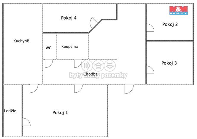 Prodej bytu 4+1, Jevíčko, Brněnská, 88 m2