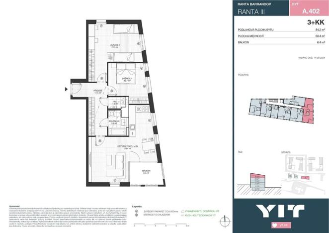 Prodej bytu 3+kk, Praha - Hlubočepy, Wassermannova, 84 m2