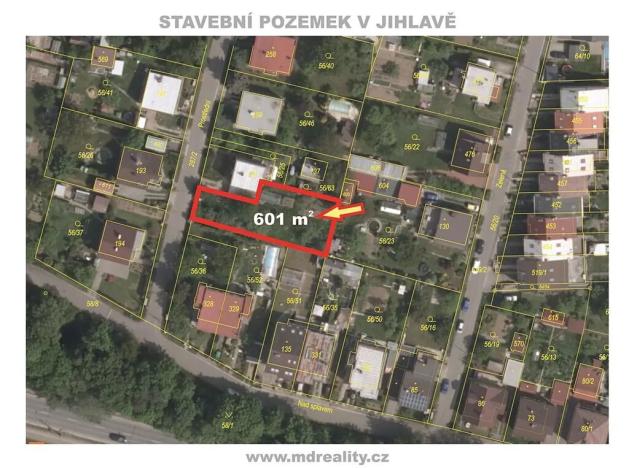 Prodej pozemku pro bydlení, Jihlava, 601 m2