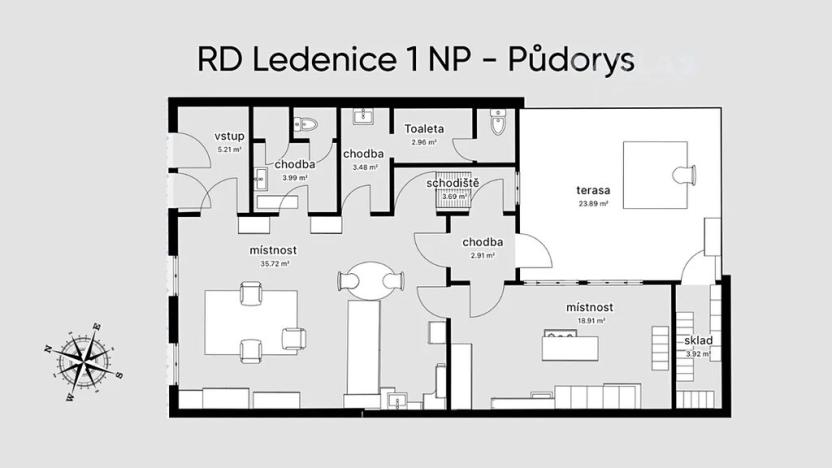 Prodej rodinného domu, Ledenice, Náměstí, 195 m2