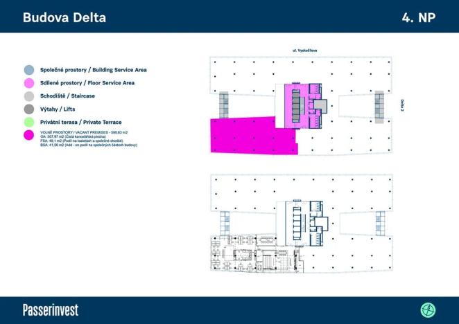 Pronájem kanceláře, Praha - Michle, Vyskočilova, 599 m2