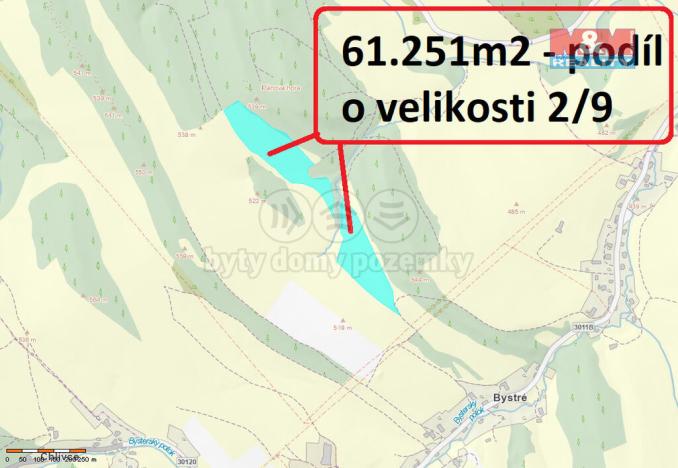 Prodej louky, Stárkov - Bystré, 121606 m2