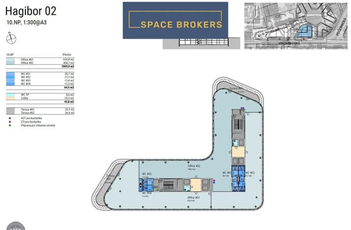 Pronájem kanceláře, Praha - Strašnice, Vinohradská, 680 m2