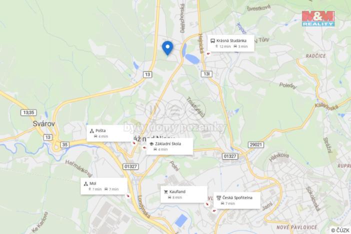 Prodej louky, Liberec, 1045 m2