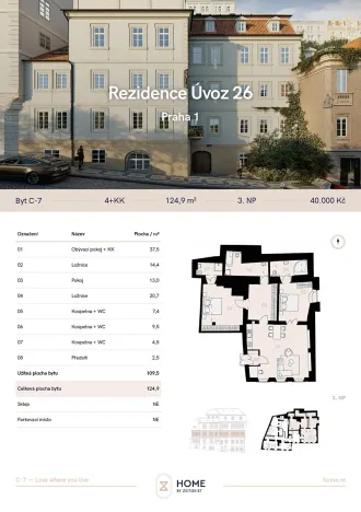 Prodej bytu 4+kk, Praha - Hradčany, Úvoz, 125 m2