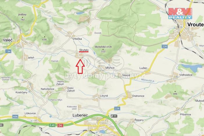 Prodej pozemku pro bydlení, Vroutek - Skytaly, 615 m2