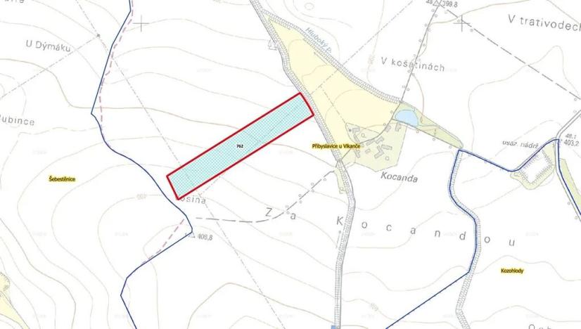 Prodej podílu pole, Vlkaneč, 5000 m2