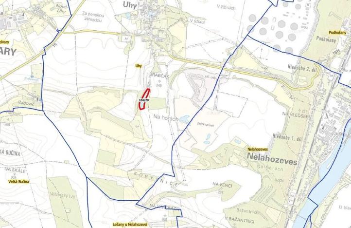 Prodej pole, Uhy, 12574 m2