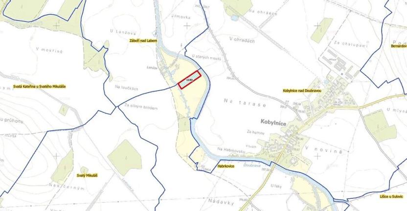 Prodej pole, Záboří nad Labem, 8767 m2