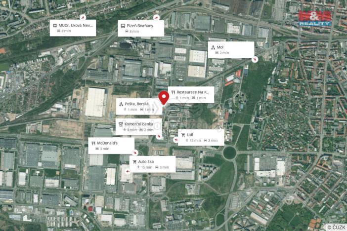 Pronájem kanceláře, Plzeň - Skvrňany, Borská, 37 m2