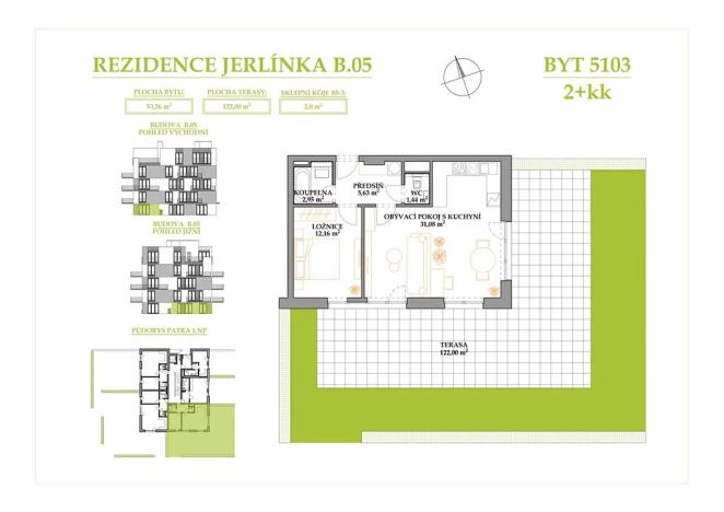 Prodej bytu 2+kk, Brno, Jerlínová, 53 m2