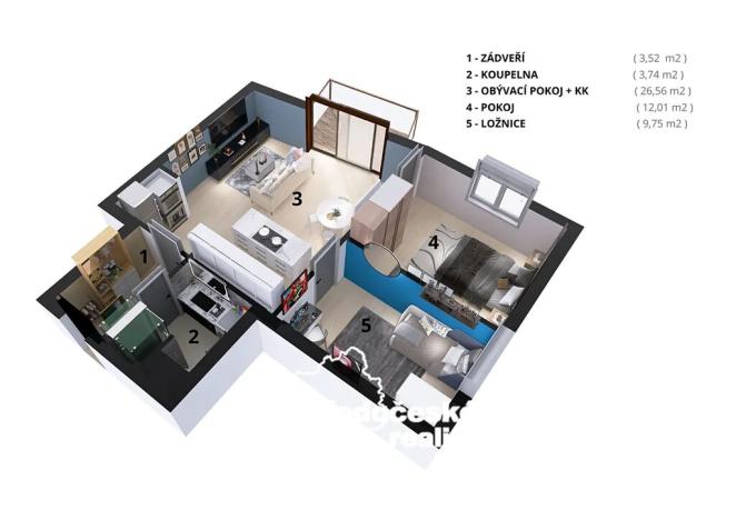 Prodej bytu 3+kk, Praha - Dolní Chabry, Kobyliská, 60 m2