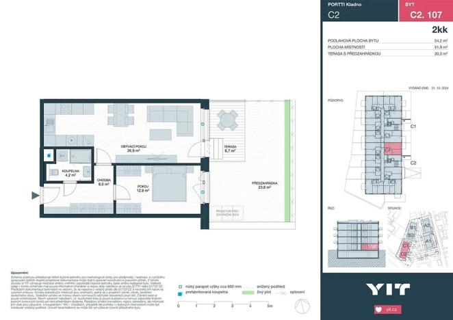 Prodej bytu 2+kk, Kladno, Ke stadionu, 51 m2