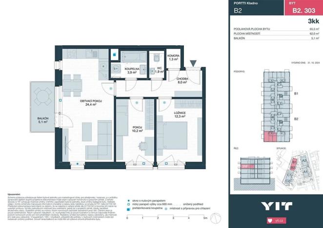 Prodej bytu 3+kk, Kladno, Ke stadionu, 61 m2
