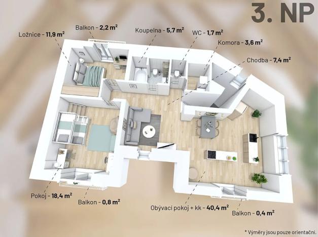 Prodej bytu 3+kk, Všenory, Květoslava Mašity, 96 m2