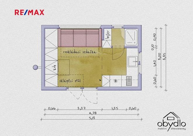 Pronájem mobilheimu, Písek, U Vodárny, 17 m2