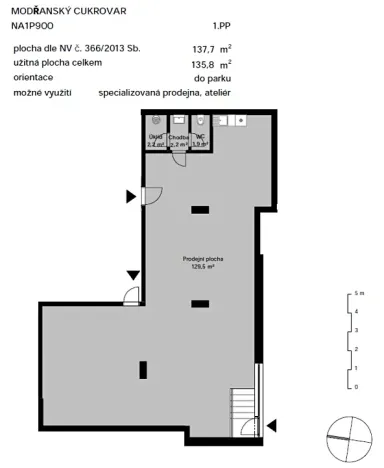 Prodej obchodního prostoru, Praha - Modřany, Kolmanova, 135 m2
