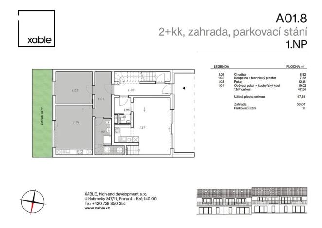 Prodej bytu 2+kk, Kouřim, Nová, 47 m2