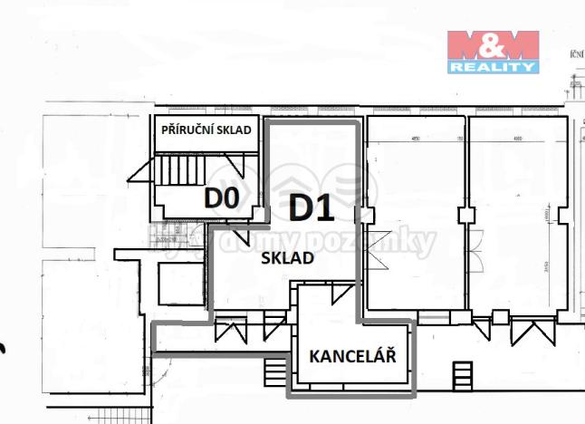 Pronájem skladu, Louny, Říční, 70 m2