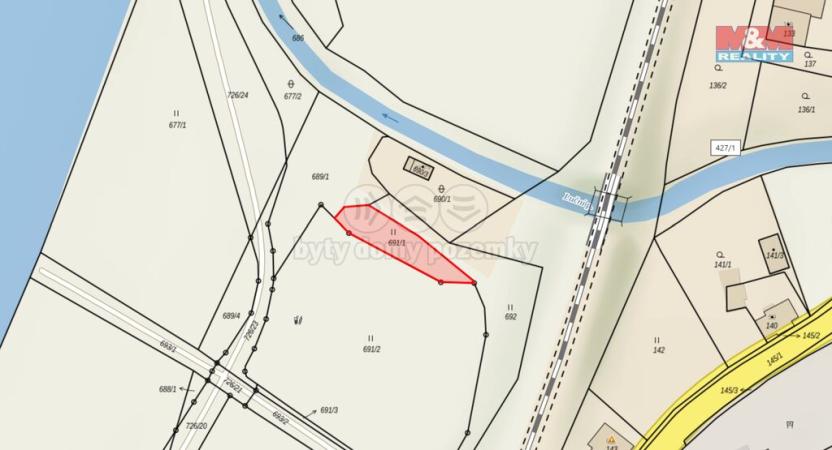 Prodej louky, Malé Březno, 330 m2