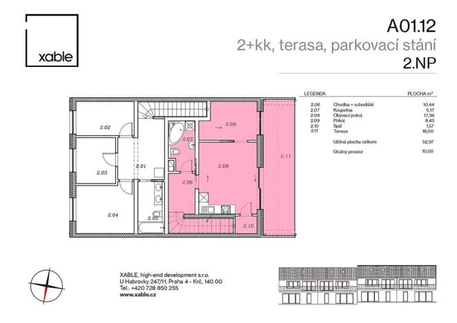 Prodej bytu 2+kk, Kouřim, Nová, 52 m2