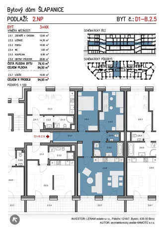 Prodej bytu 3+kk, Šlapanice, 95 m2