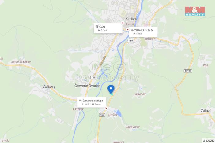 Prodej komerčního pozemku, Sušice - Divišov, 4292 m2