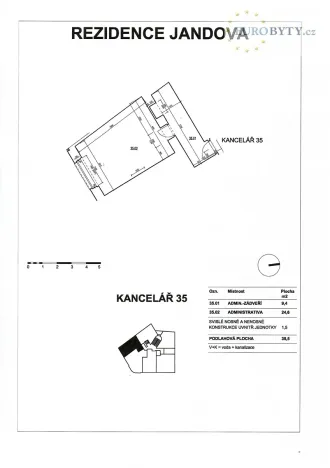 Prodej kanceláře, Praha - Vysočany, Jandova, 36 m2