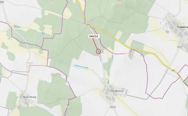 Dražba lesa, Budíškovice, 1580 m2