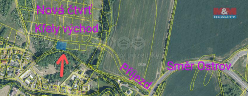 Prodej pozemku pro bydlení, Ostrov - Kfely, 1179 m2