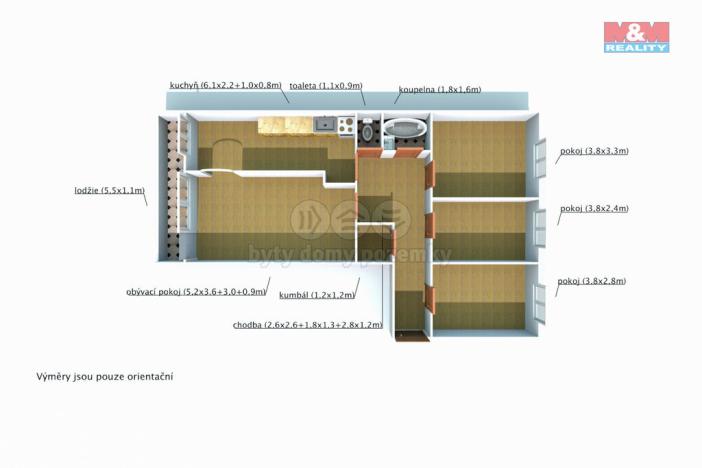 Prodej bytu 4+1, Hostomice, Dobříšská, 85 m2