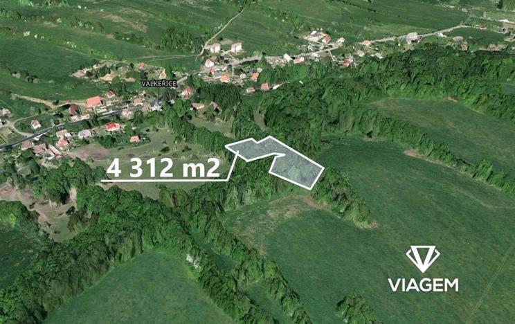 Prodej zahrady, Valkeřice, 4312 m2