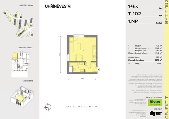 Prodej bytu 1+kk, Praha - Uhříněves, 35 m2