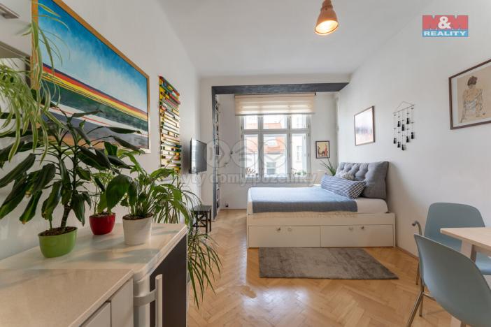 Pronájem bytu 1+kk, Praha - Žižkov, Čajkovského, 27 m2