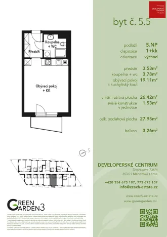 Prodej bytu 1+kk, Mariánské Lázně, Chebská, 28 m2
