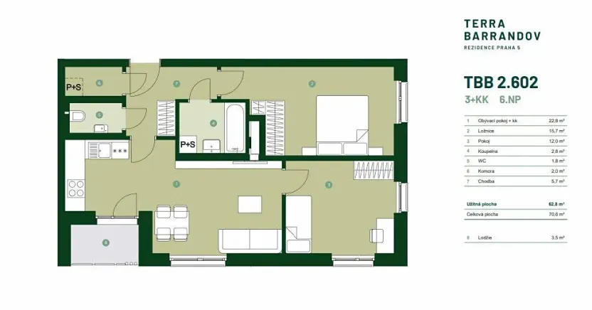 Prodej bytu 3+kk, Praha - Hlubočepy, Silurská, 71 m2